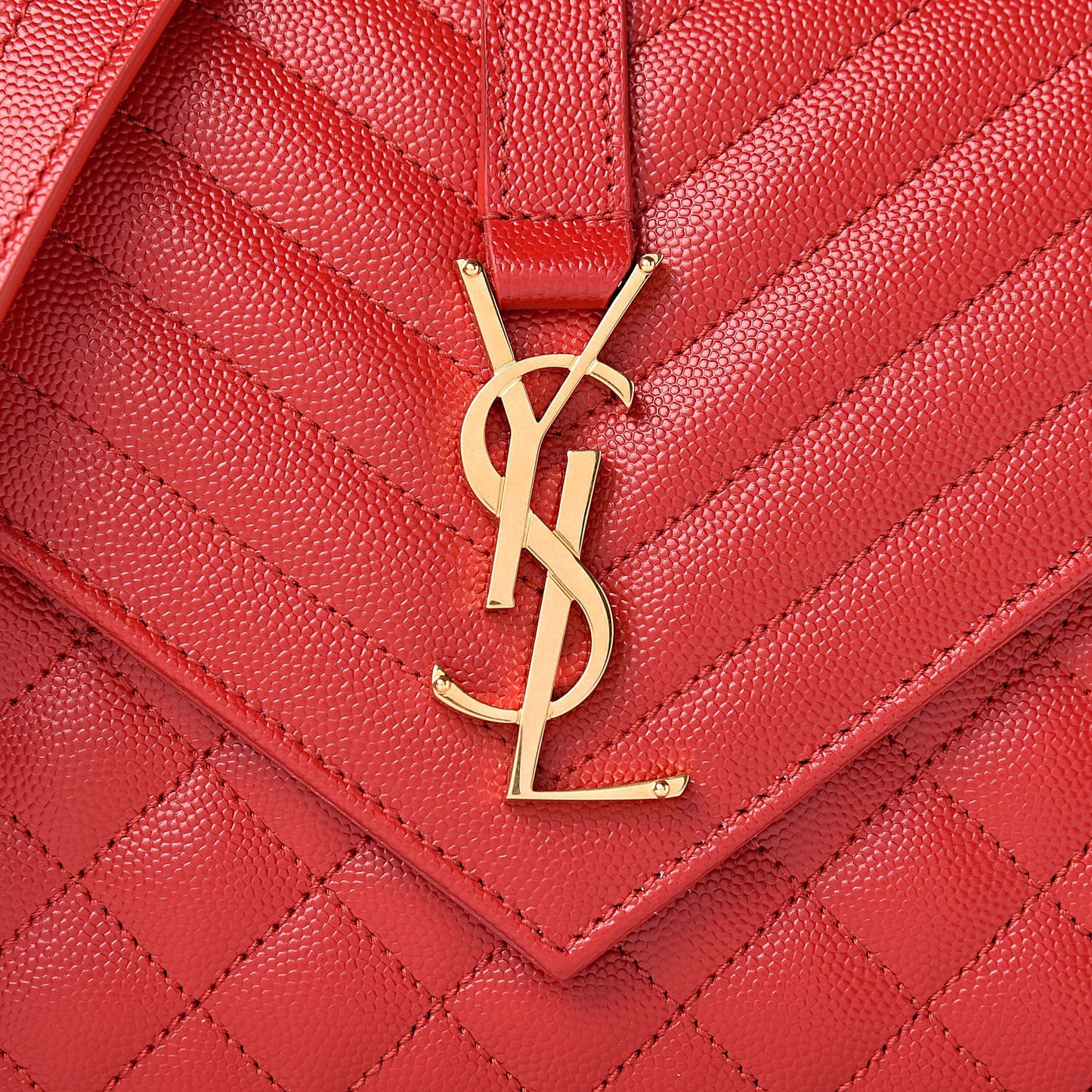 Grain De Poudre Textured Mixed Matelasse Triquilt Medium Monogram Satchel New Red