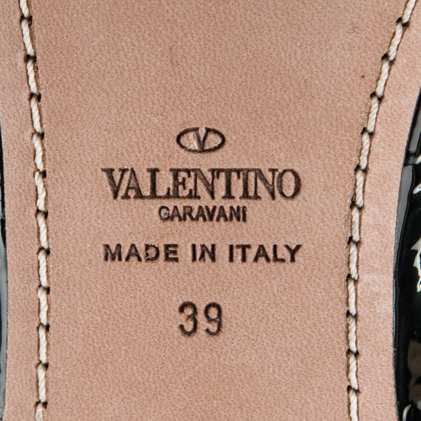 Patent Rockstud Ballerina Flats 39 Black