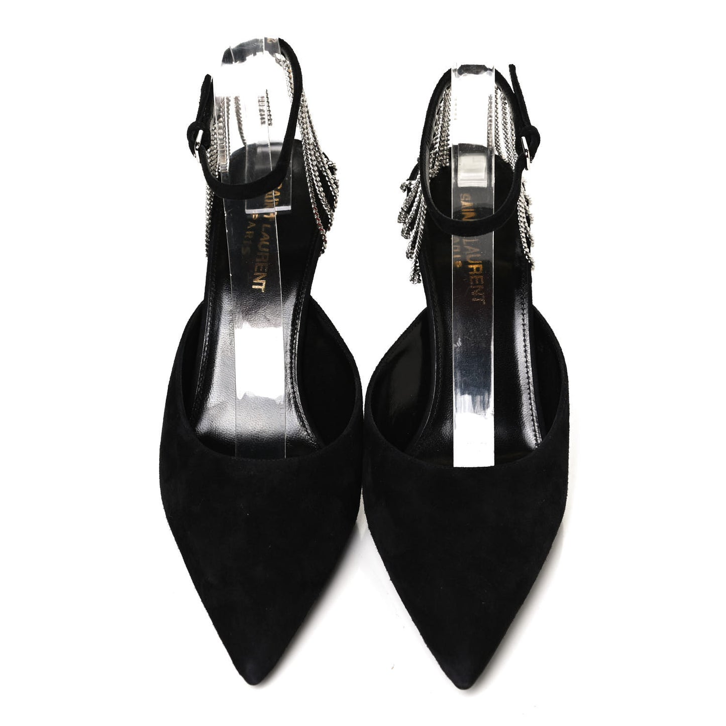 Suede Chain Trim Pumps 37.5 Black