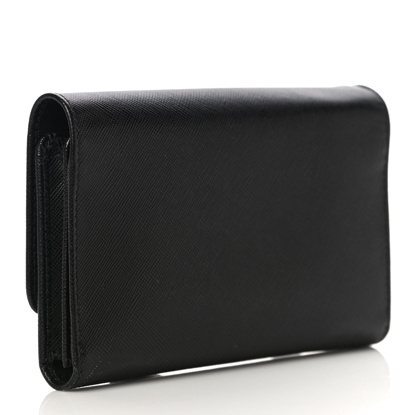 Saffiano Metal Phone Wristlet Wallet Black