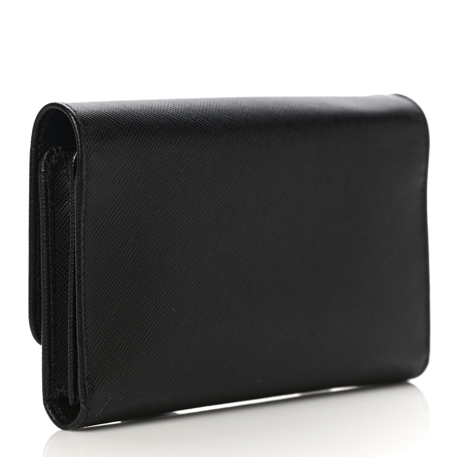 Prada Saffiano Metal Phone Wristlet Wallet Black 3 of 10