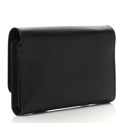 Prada Saffiano Metal Phone Wristlet Wallet Black 3 of 10