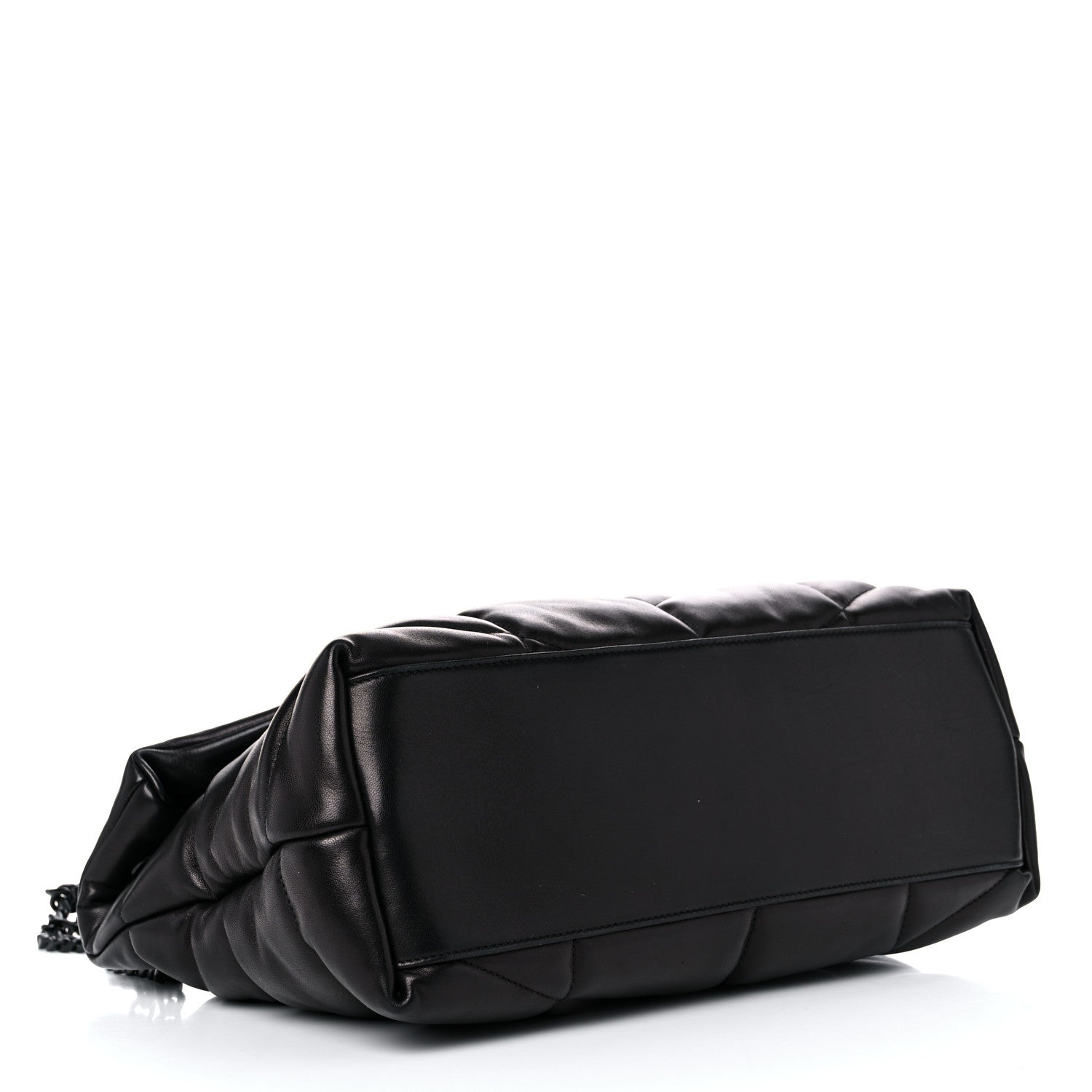 Saint Laurent Lambskin Quilted Medium Loulou Puffer Monogram Chain Satchel Black 4 of 11