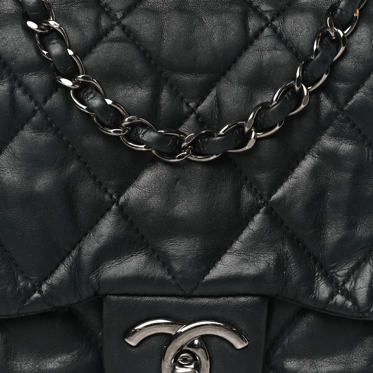 Lambskin Quilted Mini Chanel 3 Flap Black
