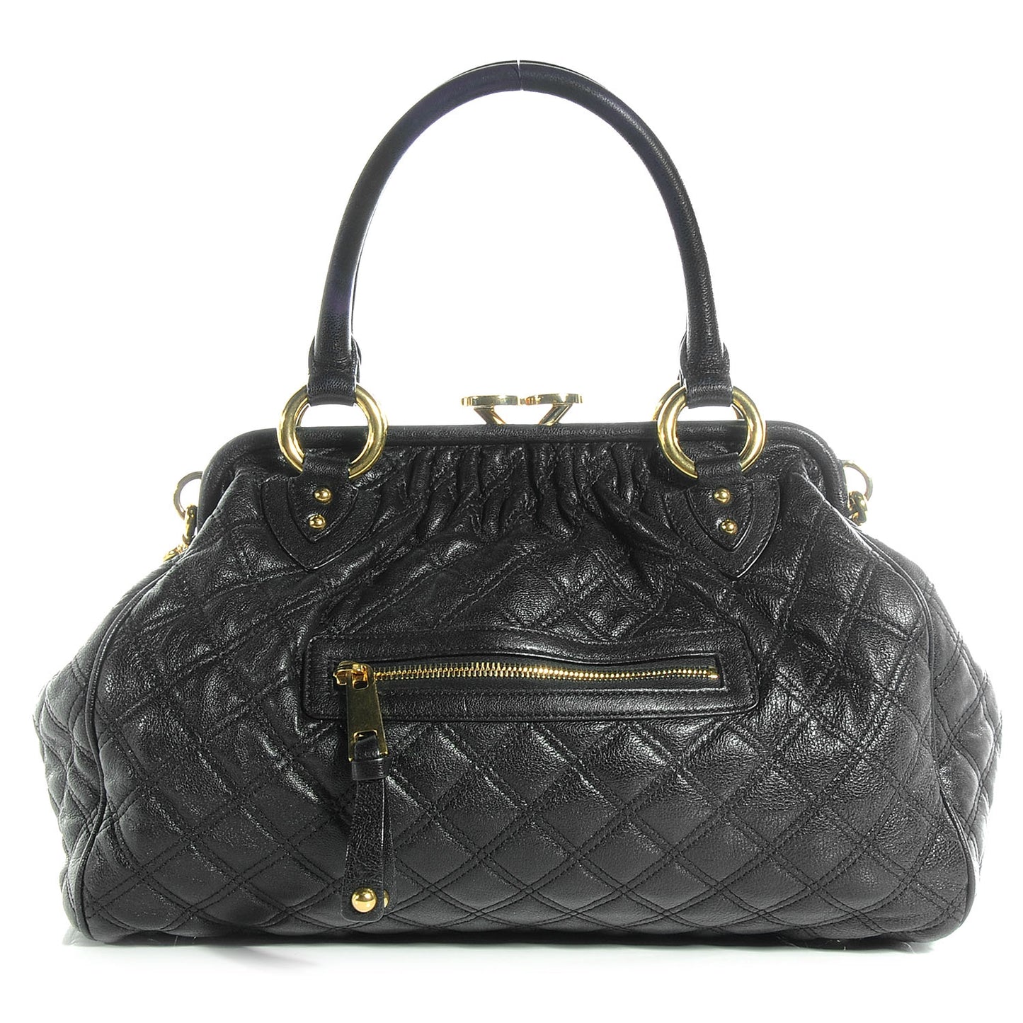Quilted Leather Stam Black