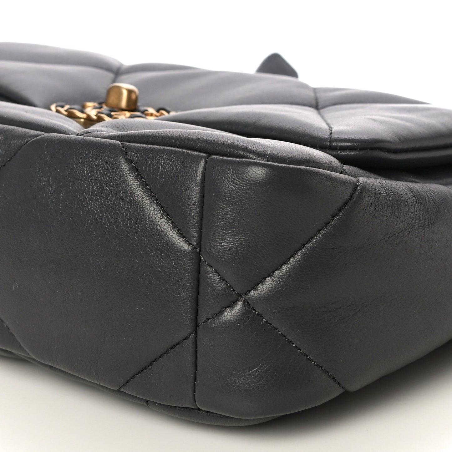 Lambskin Quilted Medium Chanel 19 Flap Dark Grey