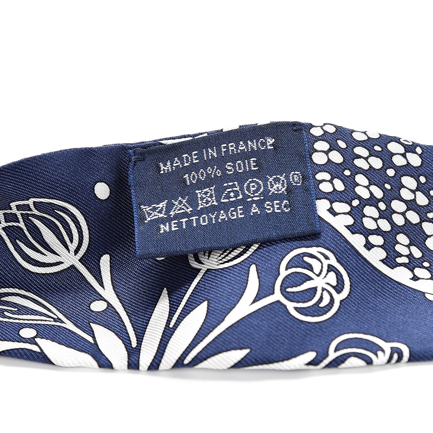 Hermes Silk Les Leopards Twilly Marine White 2 of 5