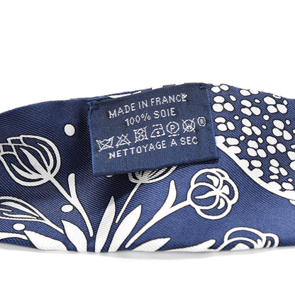 Hermes Silk Les Leopards Twilly Marine White 2 of 5