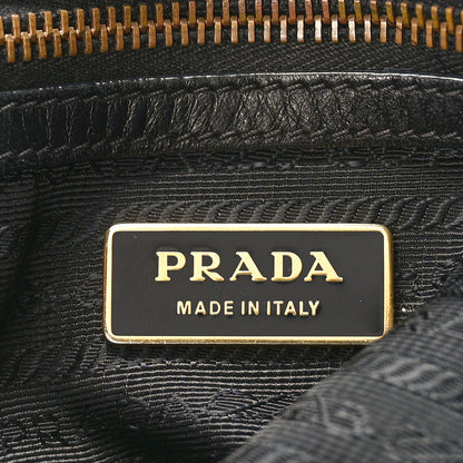 Prada Tessuto Nylon Nappa Braided Gaufre Shopping Satchel Black 6 of 12