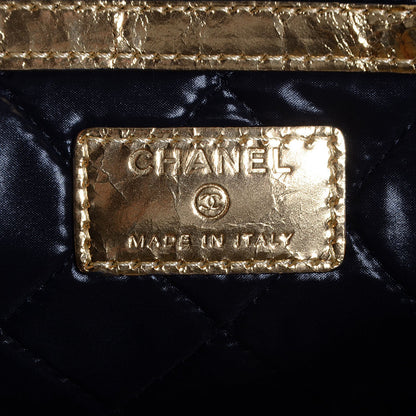 Chanel Metallic Lambskin Large Feministe Maize Feminine Pouch Clutch Gold 6 of 8