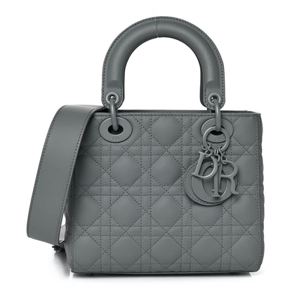 Christian Dior Ultra Matte Calfskin Cannage Small My ABCDior Lady Dior Grey Stone 1 of 16