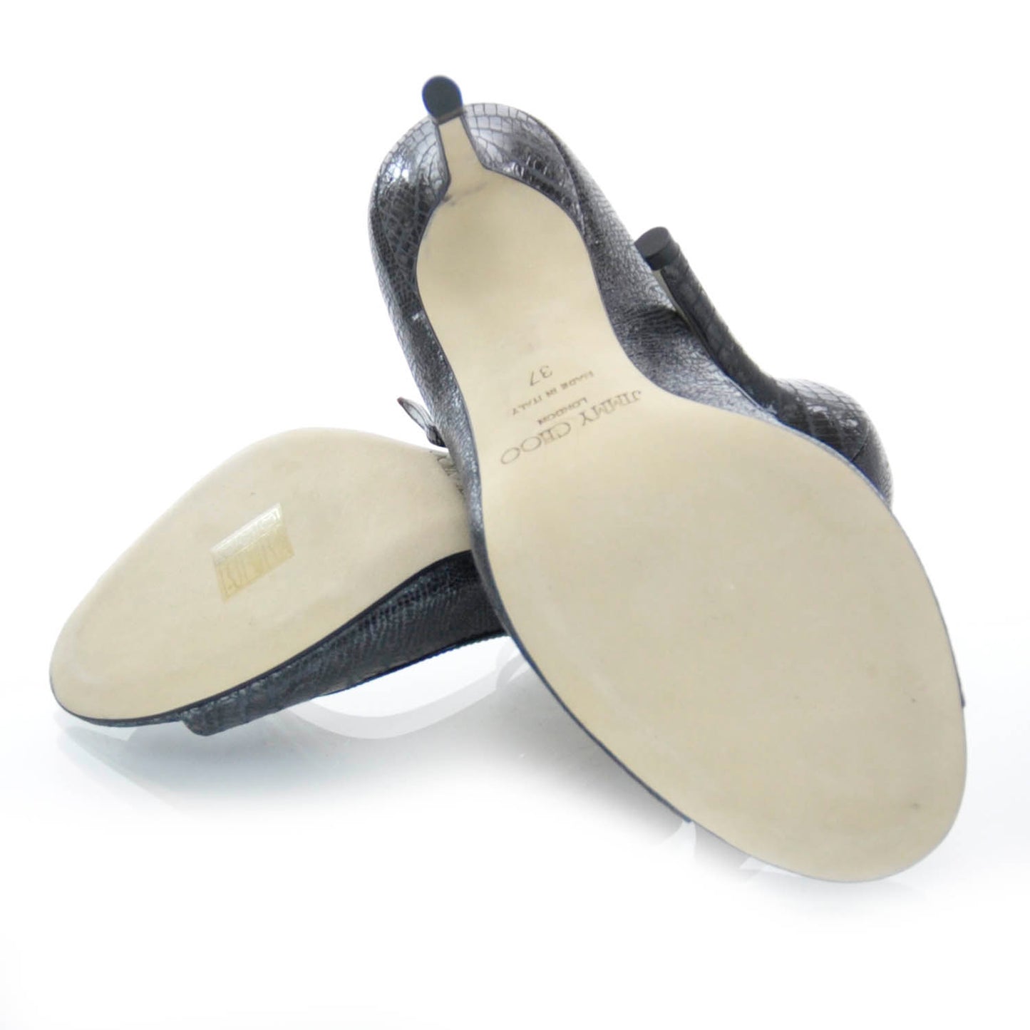 Lizard Embossed Patent Taylor Heels Anthracite 37