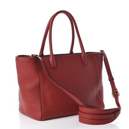 Miu Miu Goatskin Madras Zip Tote Red 3 of 12