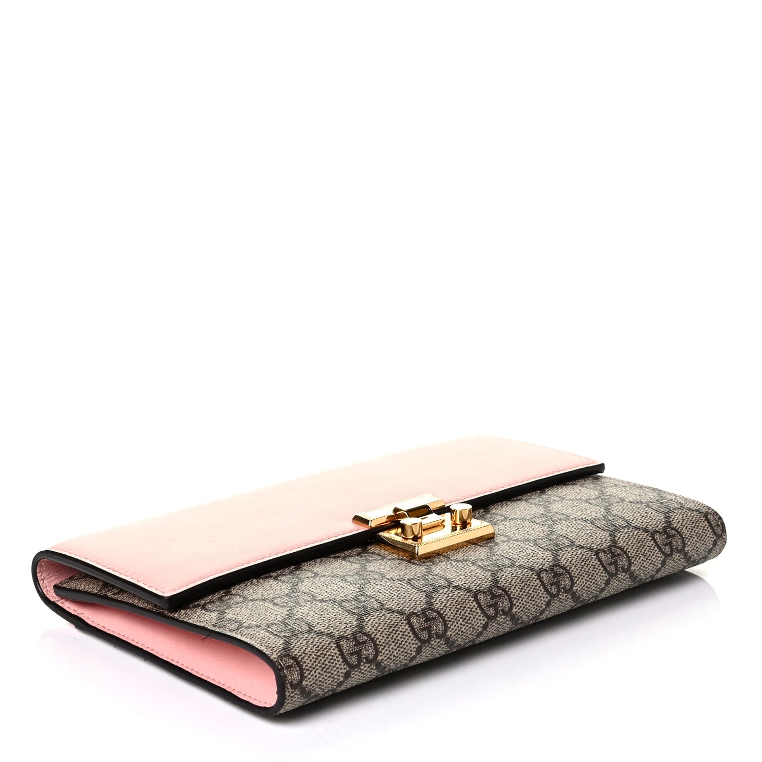 Gucci GG Supreme Monogram Calfskin Padlock Clutch Beige Perfect Pink 3 of 7