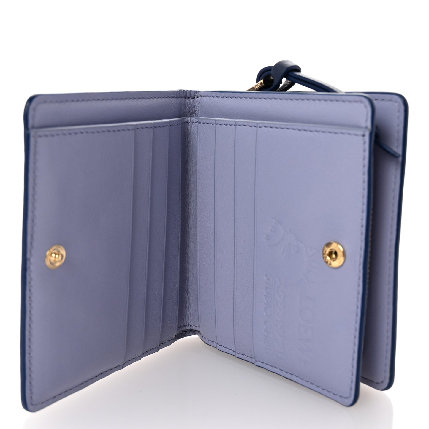 X HOWL'S MOVING CASTLE Classic Calfskin Magical Sky Compact Zip Wallet Marine