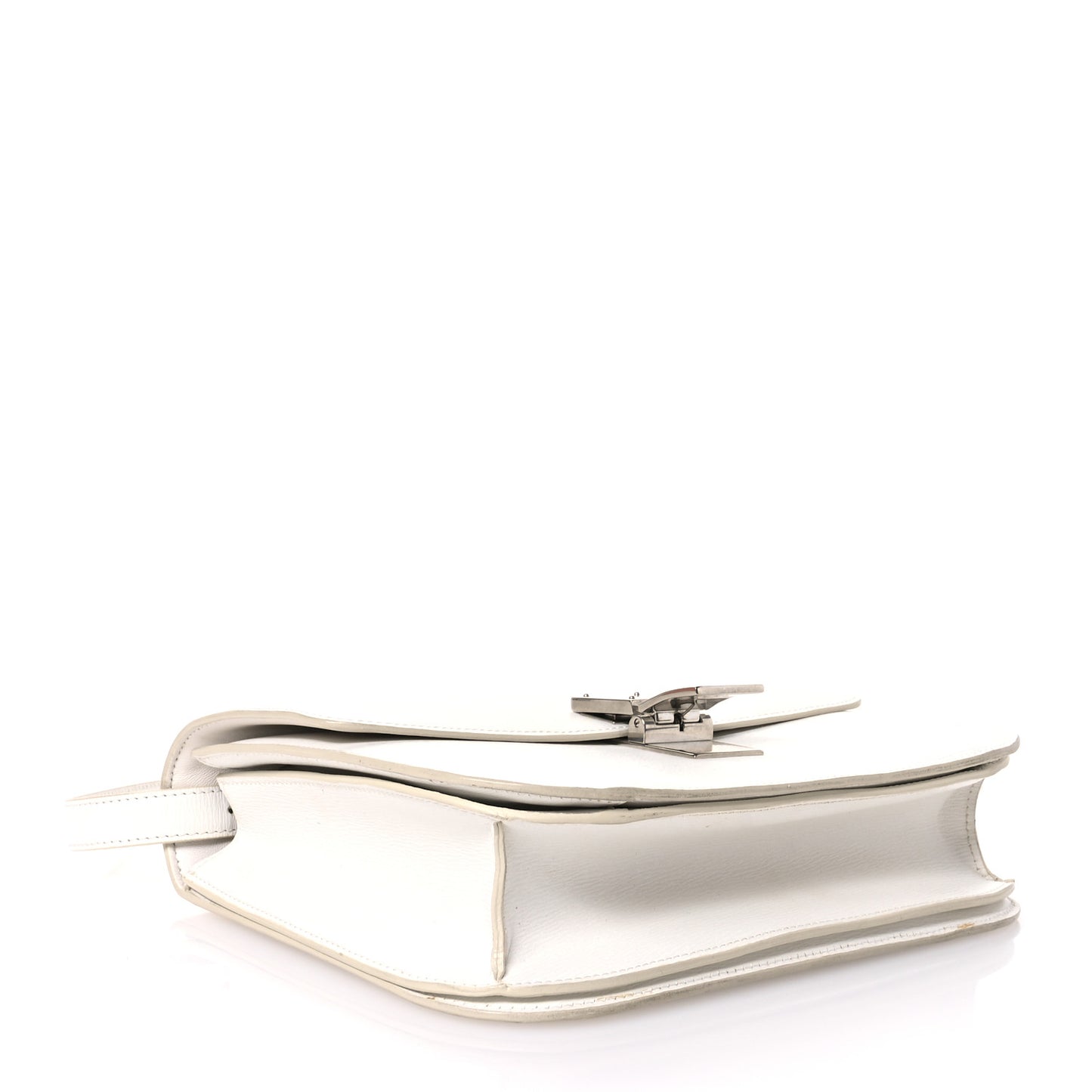 Liege Calfskin Medium Classic Box Flap Bag White