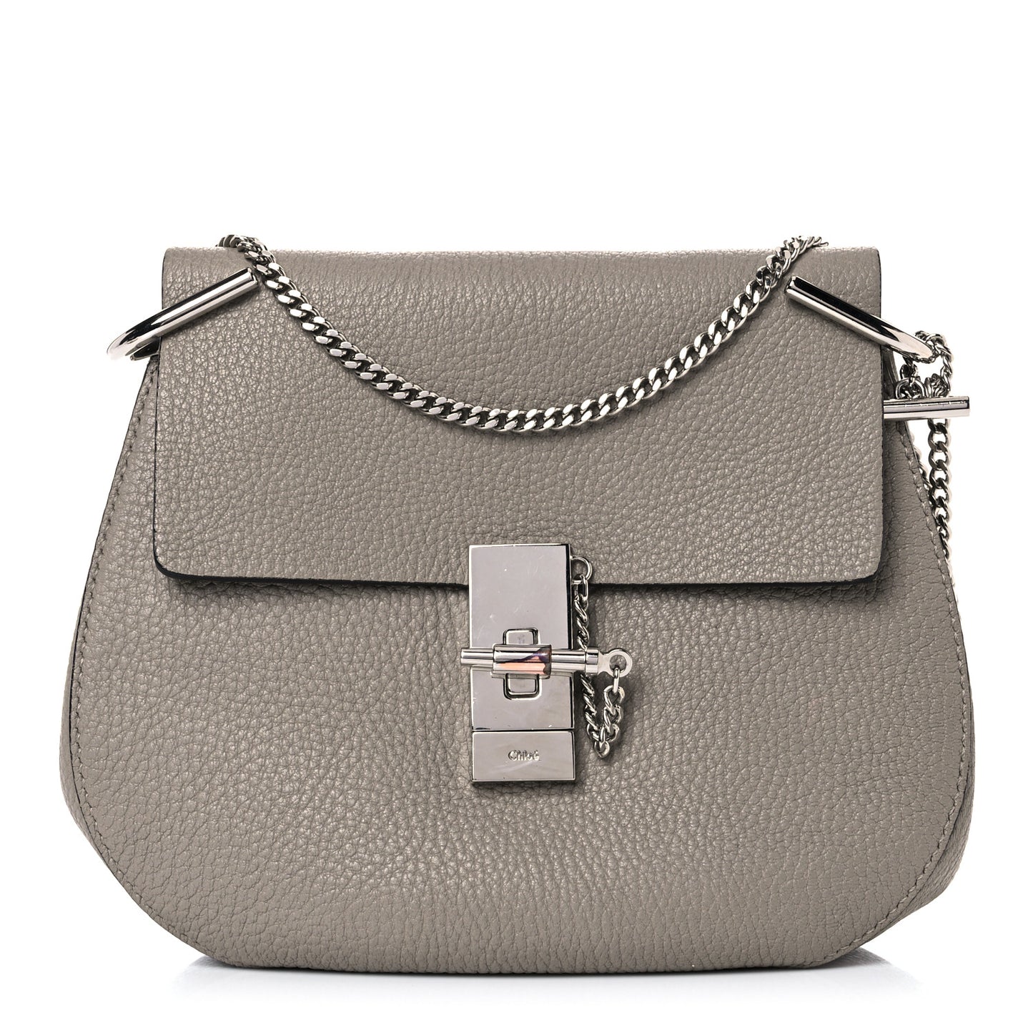 Grained Lambskin Drew Shoulder Bag Motty Grey