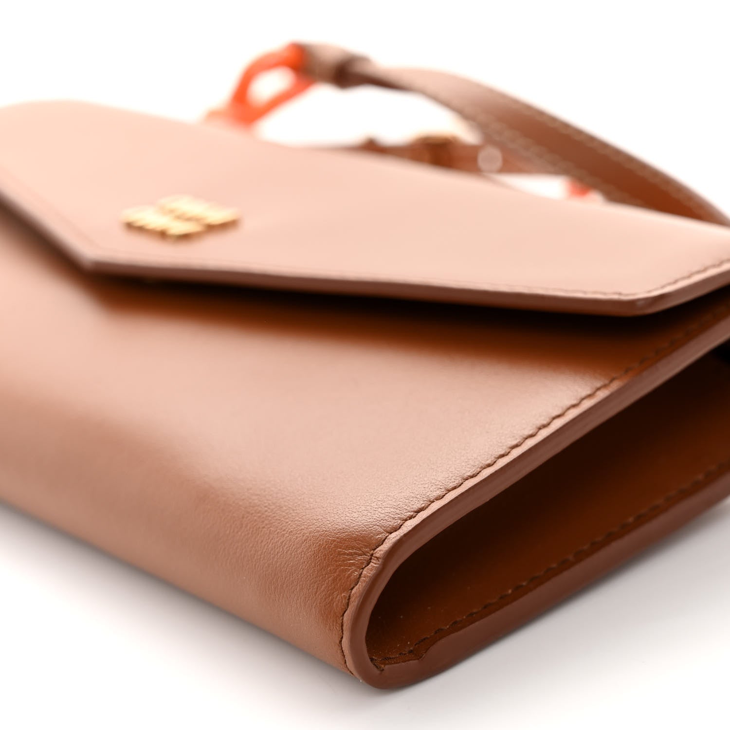Miu Miu Nappa Wallet On Strap Cognac Orange 9 of 9