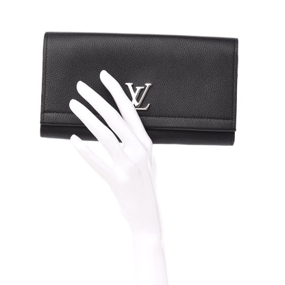 Louis Vuitton Calfskin Lockme II Wallet Black 2 of 10