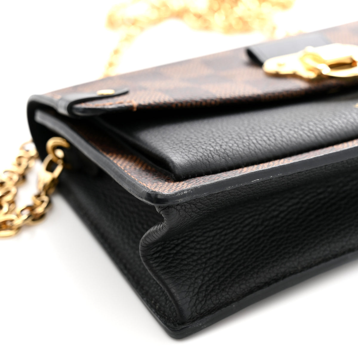 Damier Ebene Vavin Chain Wallet Black