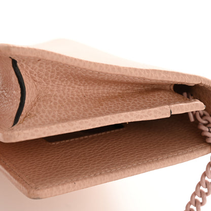 Gucci Dollar Calfskin Enamel Monochrome Mini GG Marmont Chain Wallet Perfect Pink 12 of 13