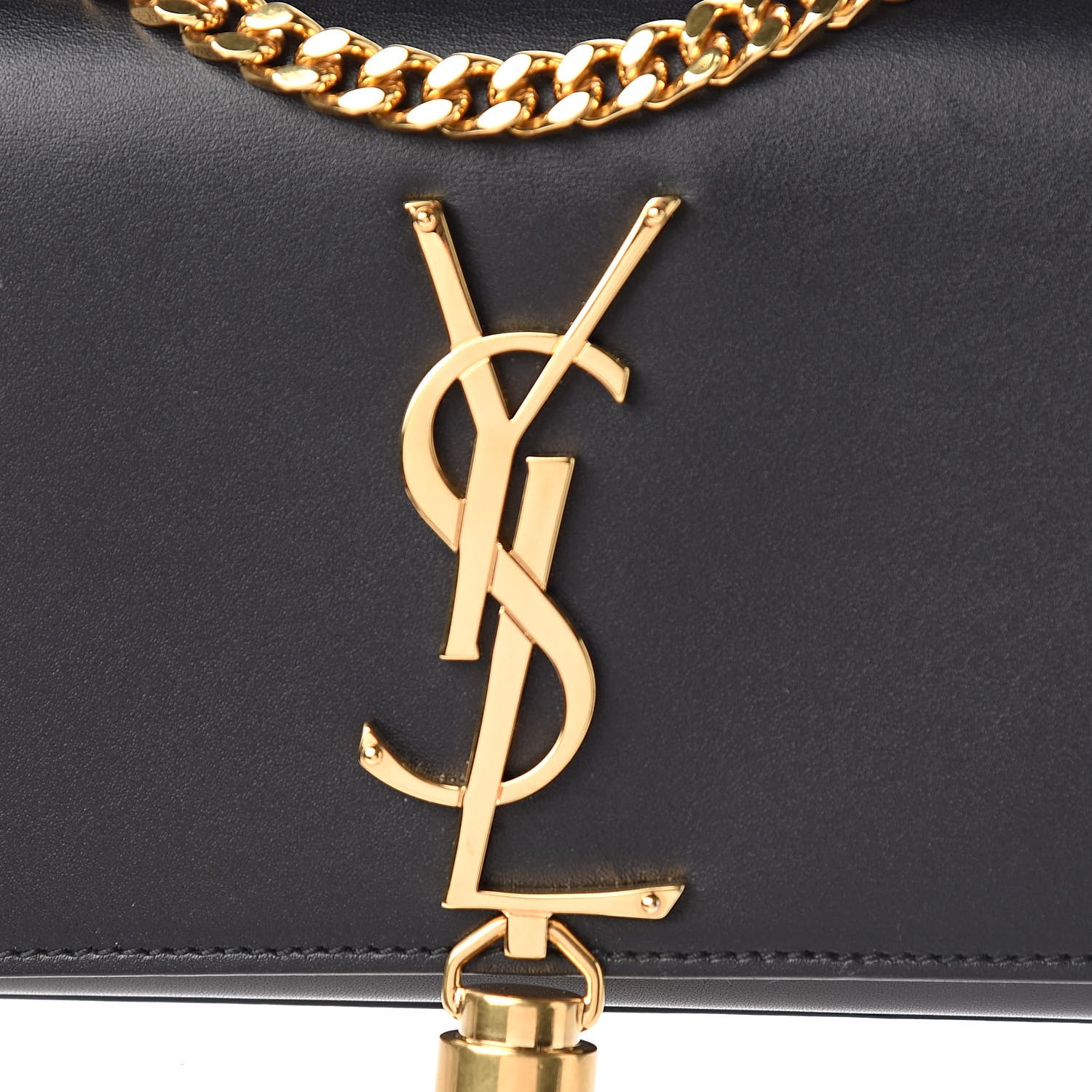 Saint Laurent Calfskin Small Classic Monogram Kate Tassel Satchel Black 9 of 9