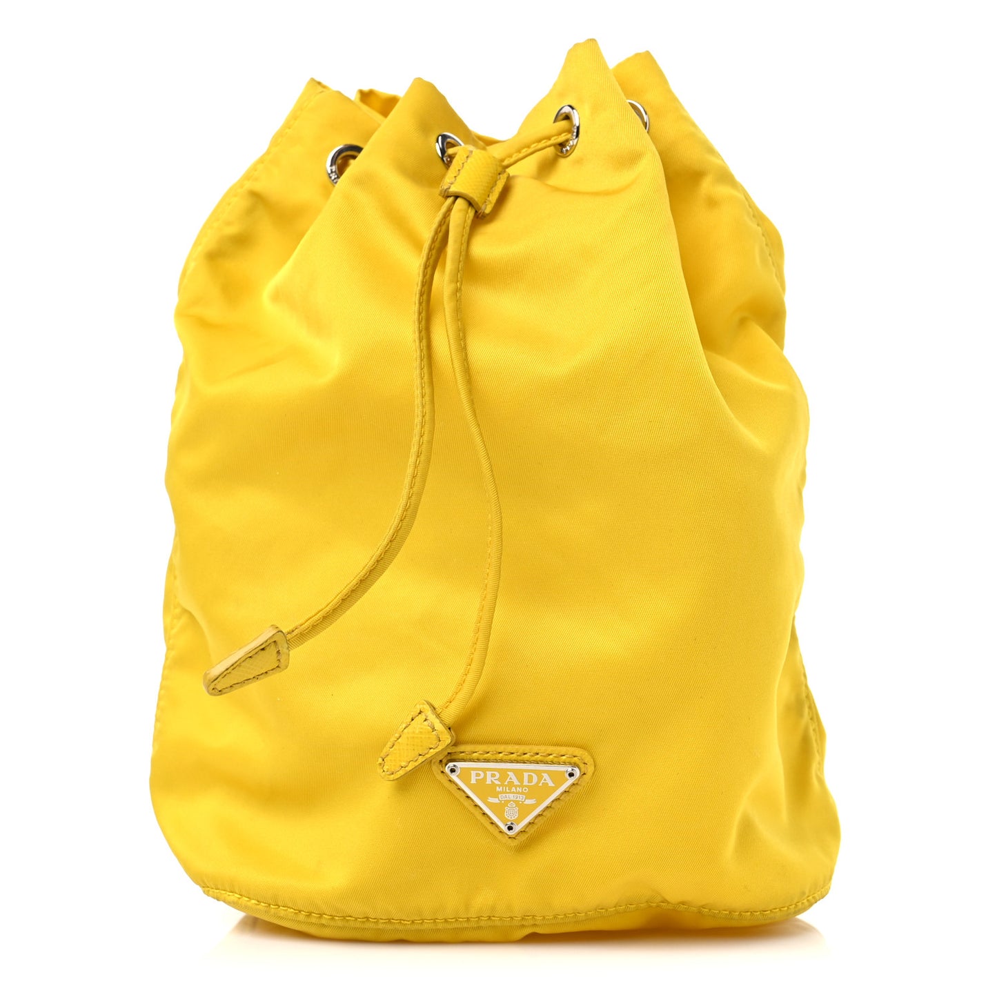 Nylon Vela Drawstring Pouch Giallo