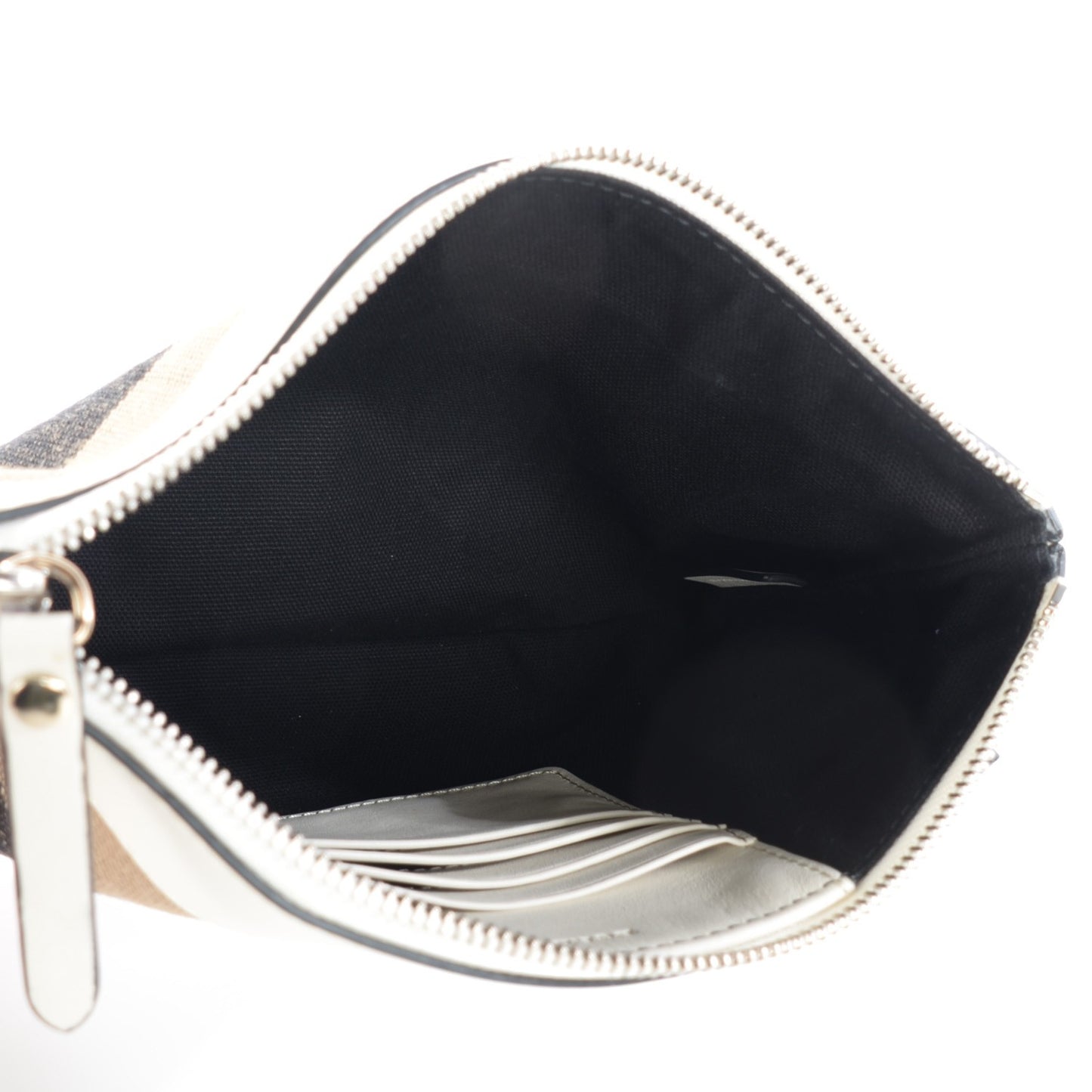 Mega Check Peyton Crossbody Clutch Bag White