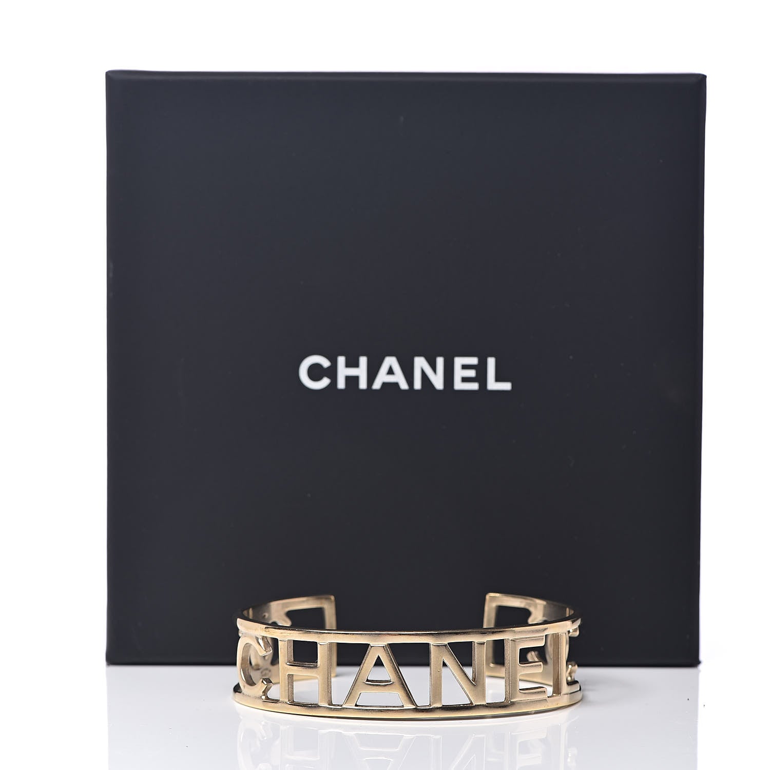Chanel Metal Logo Cuff Gold 5 of 5