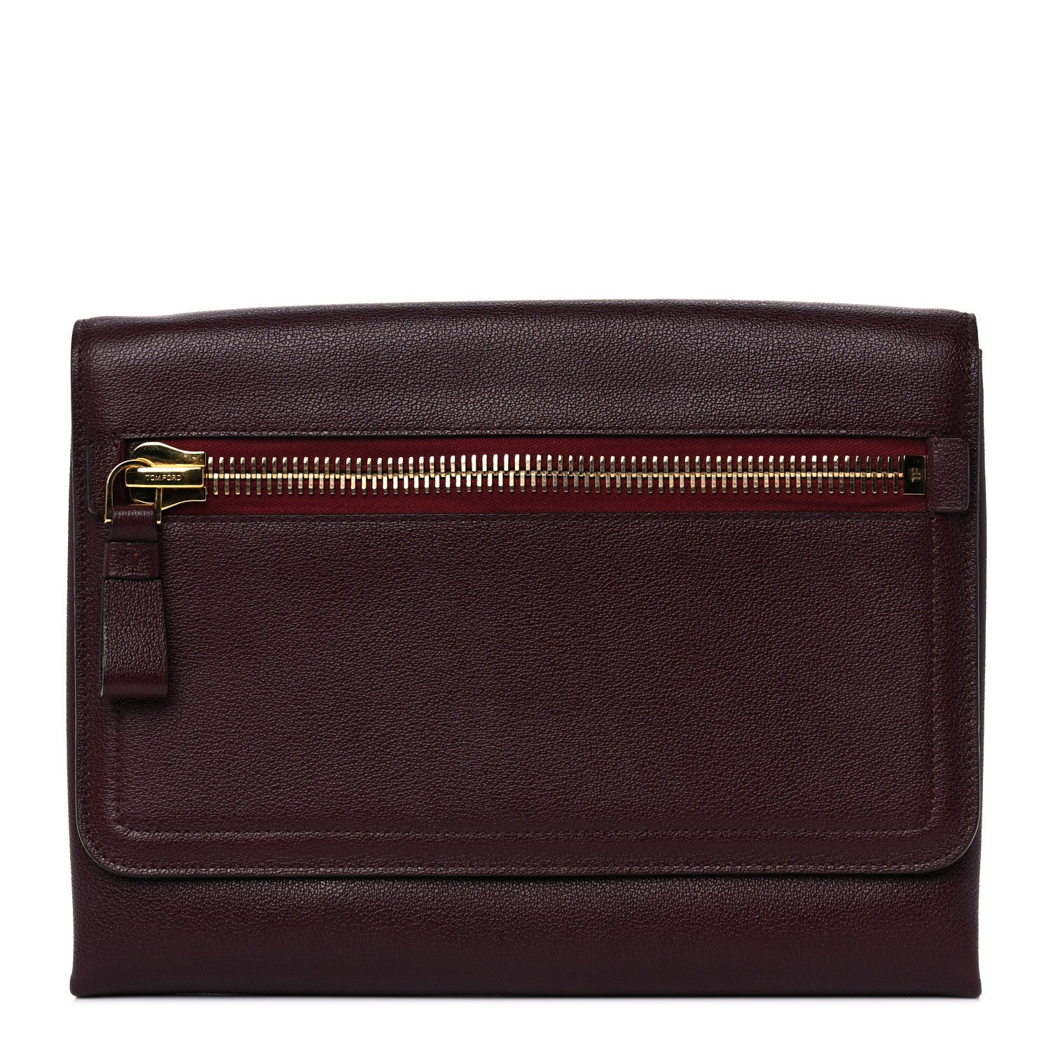 Tom Ford Calfskin Alix Wristlet Burgundy 1 of 9