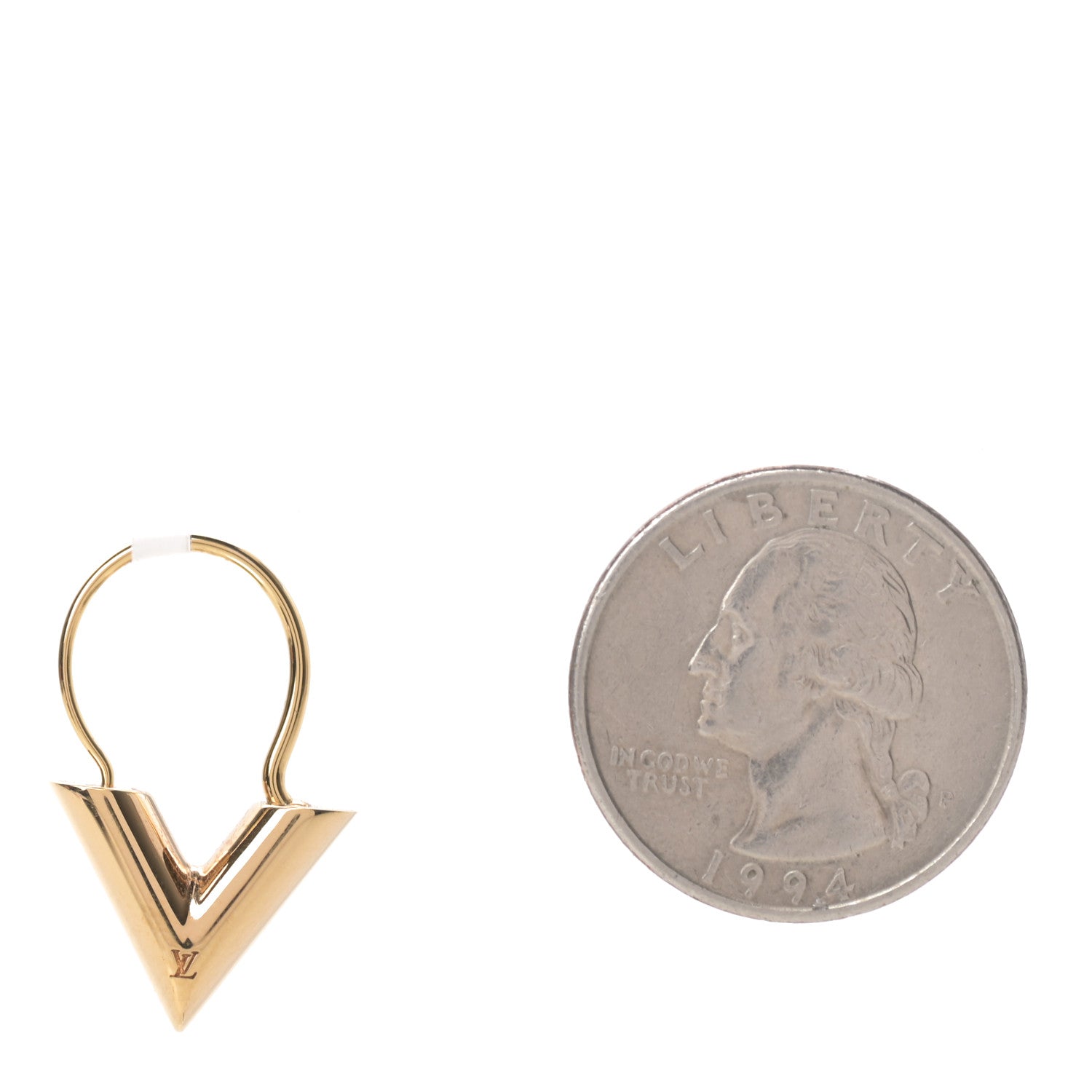 Louis Vuitton Brass Essential V Hoop Earrings Gold 4 of 6