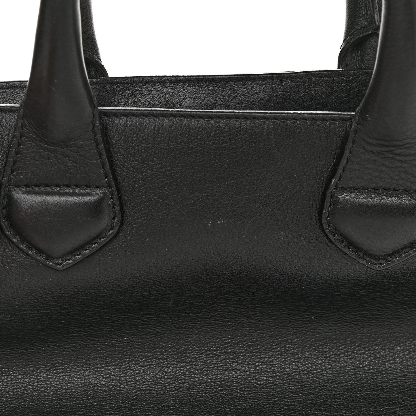 Calfskin House Check Small Banner Tote Black