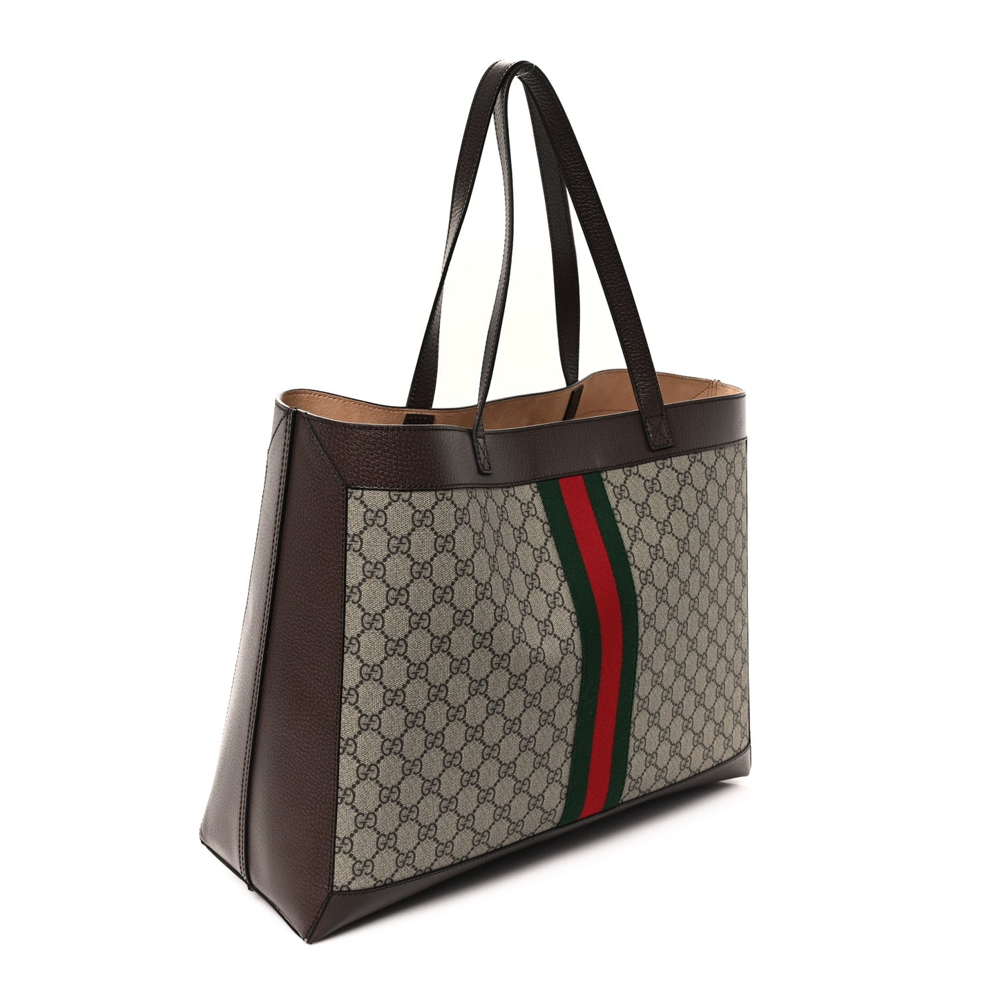 GG Supreme Monogram Web Ophidia Tote Brown