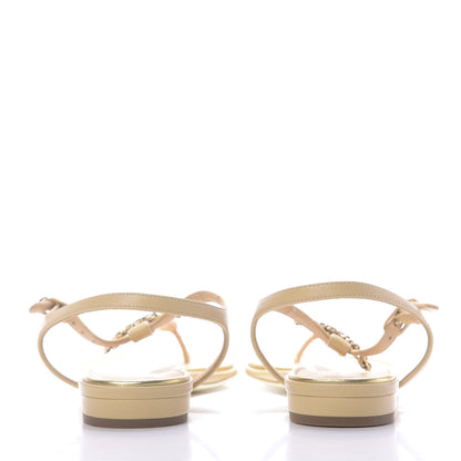 Chanel Lambskin CC Chain Thong Sandals 36 Beige 6 of 10