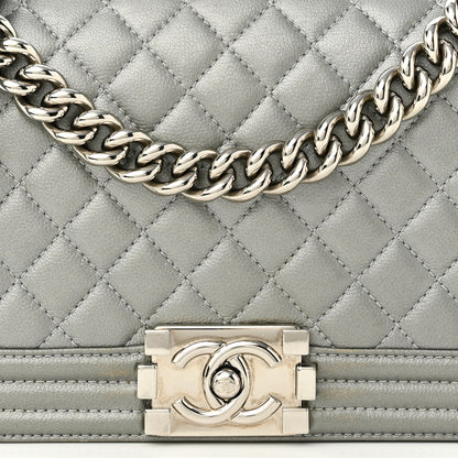 Chanel Caviar Quilted Medium Boy Flap Light Grey 8 of 12