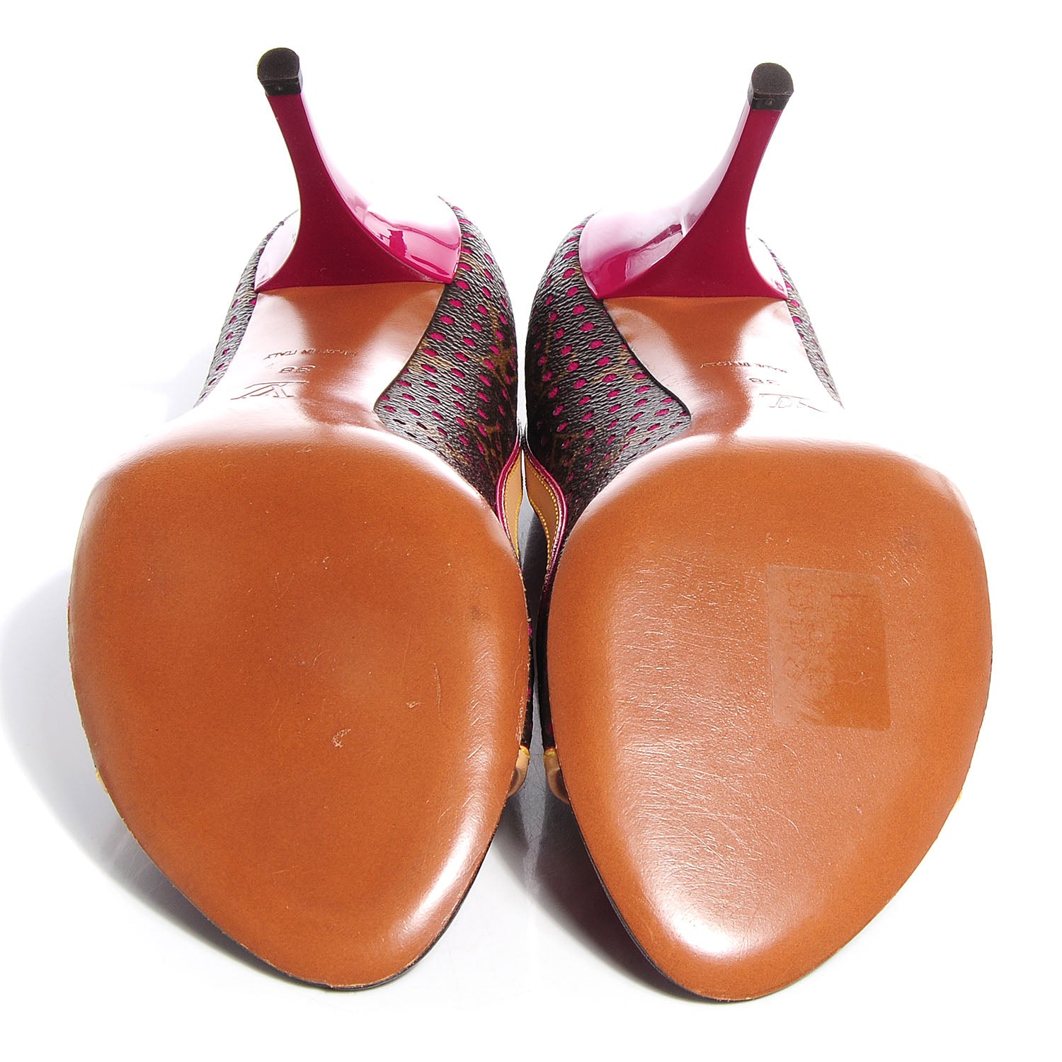 Louis Vuitton Monogram Perforated Heels 38 Fuchsia 5 of 8