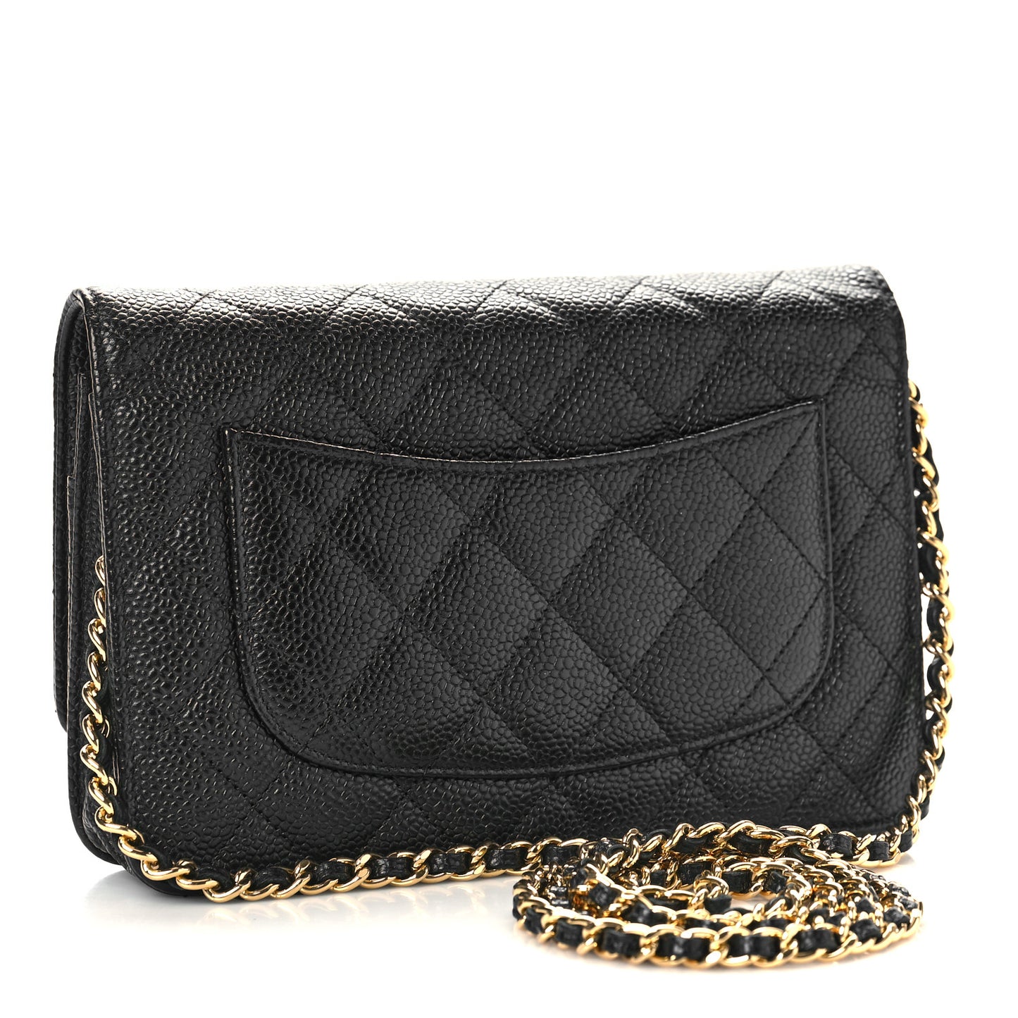 Caviar Quilted Wallet On Chain WOC Black