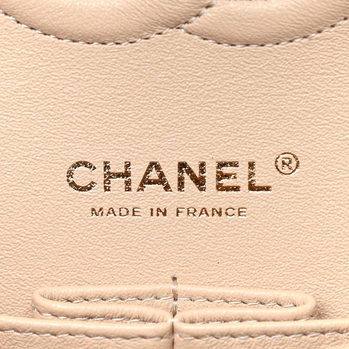 Caviar Quilted Small Double Flap Beige