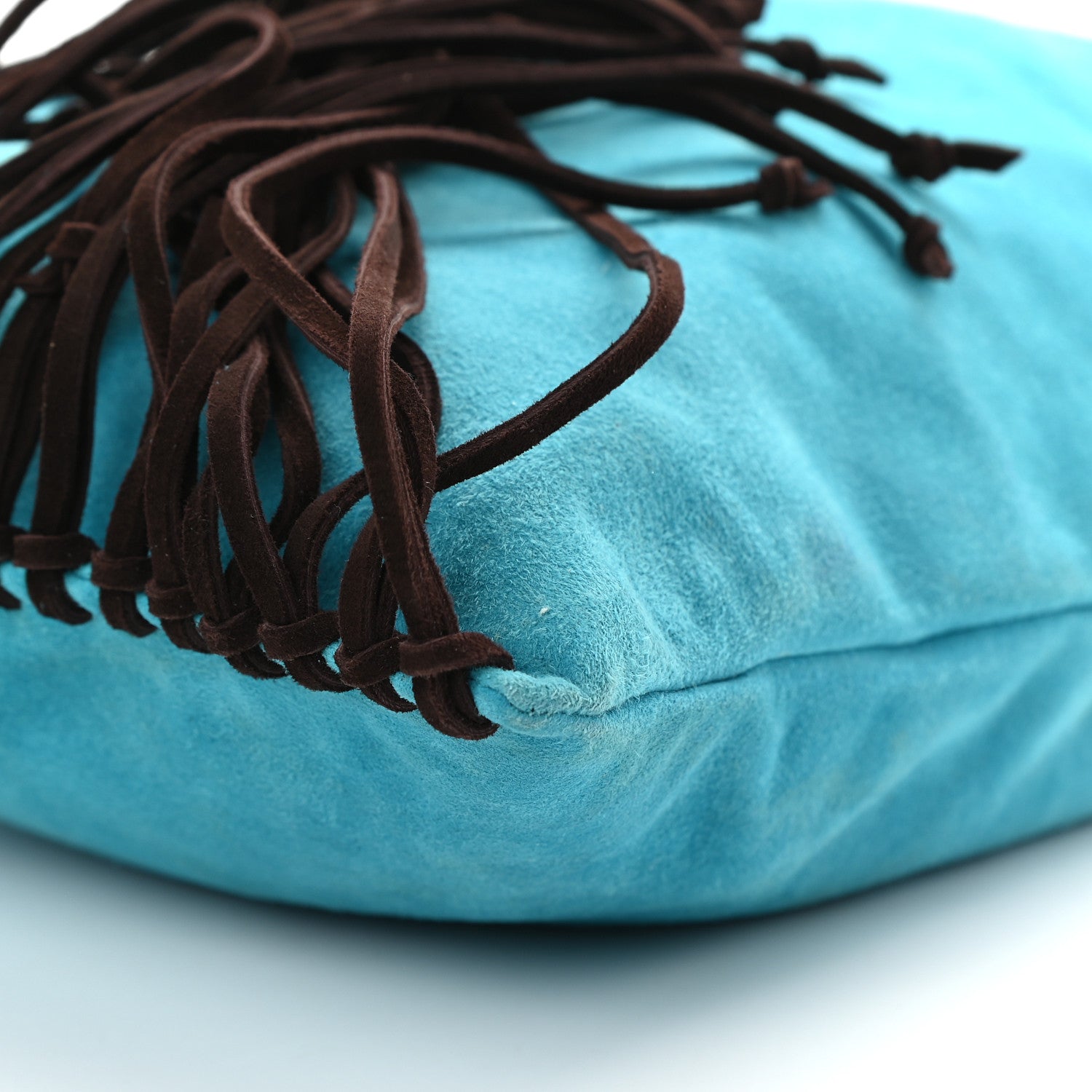 Valentino Garavani Suede Fringe Crystal Snake Ring Evening Bag Turquoise 8 of 9