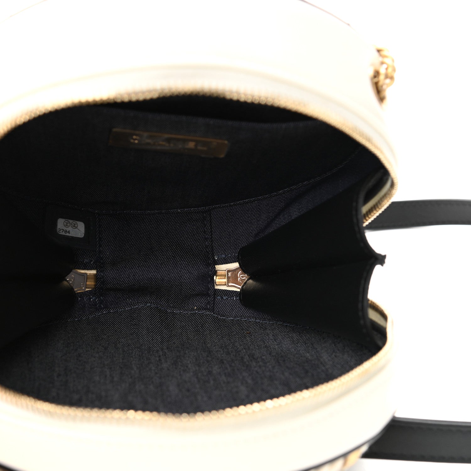 Chanel Crumpled Calfskin Cotton Small En Vogue Round Bag Black 5 of 11