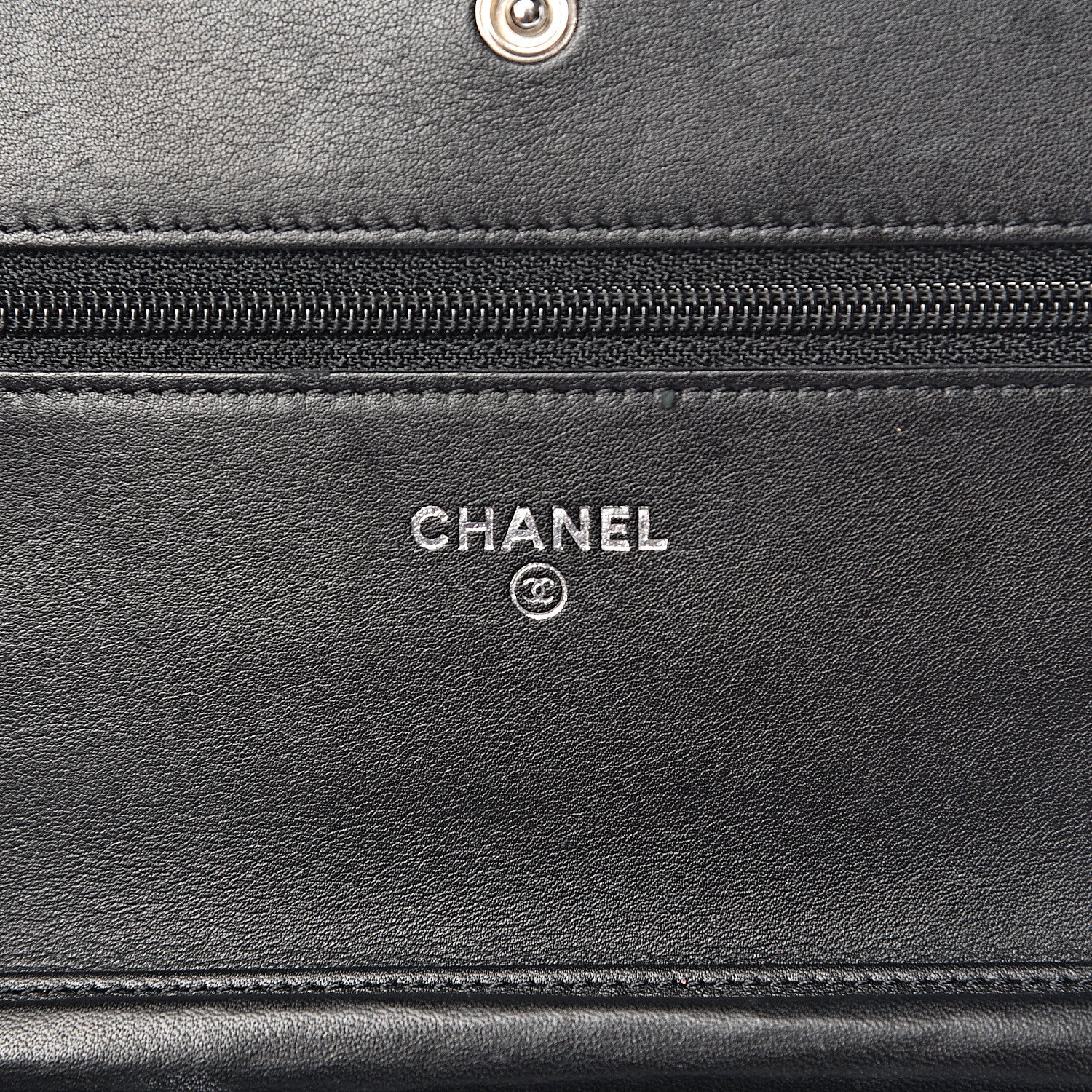 Chanel Lambskin Diamond Stitched Wallet On Chain WOC Black 6 of 12