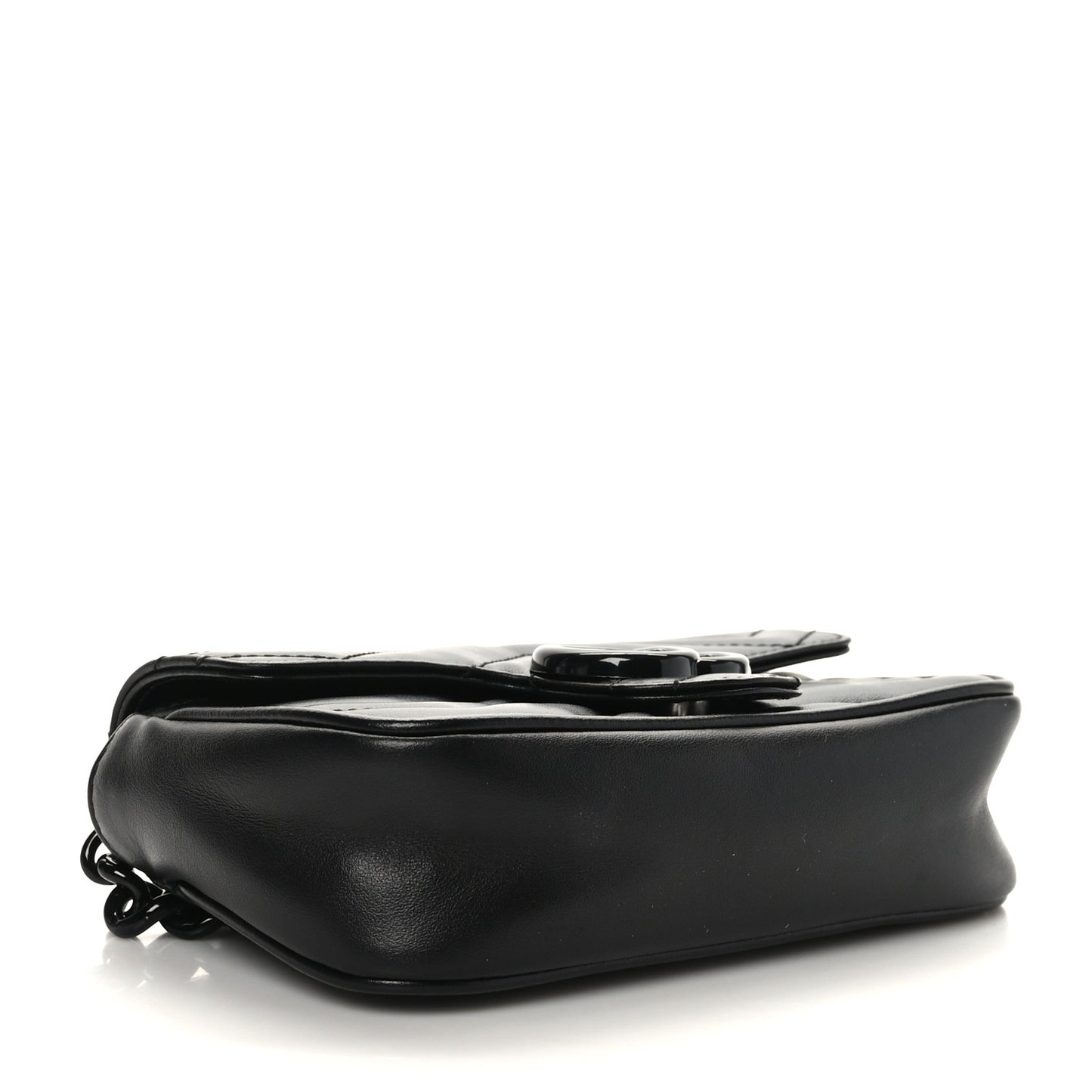 Calfskin Matelasse Monochrome GG Marmont Chain Belt Bag Black