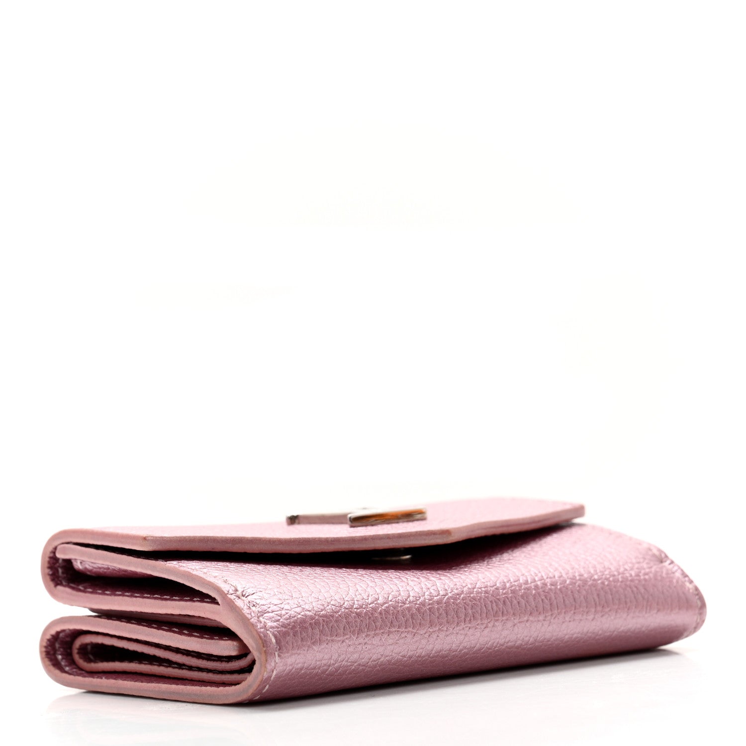 Louis Vuitton Metallic Calfskin Lockmini Wallet Pink 4 of 13