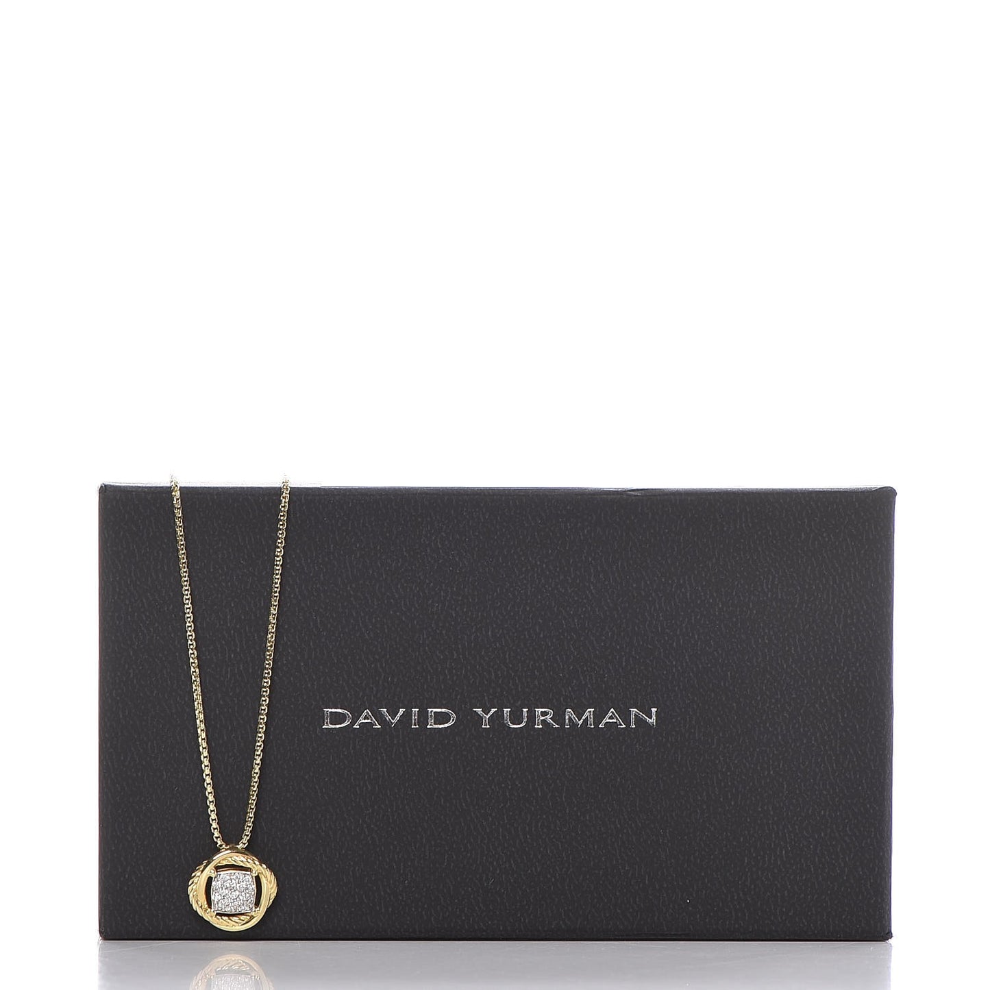 18K Yellow Gold Diamond 7mm Infinity Pendant Necklace
