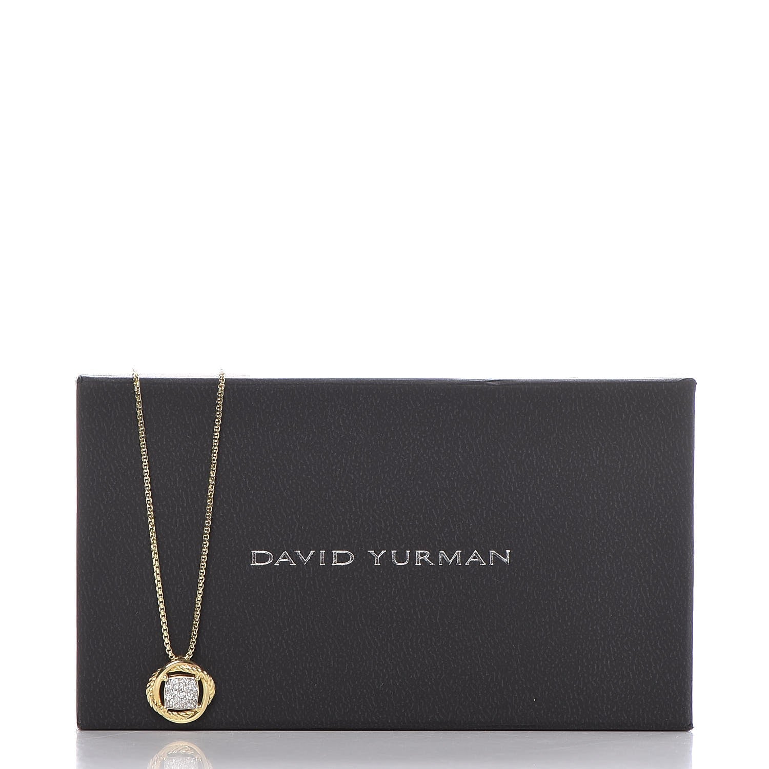 David Yurman 18K Yellow Gold Diamond 7mm Infinity Pendant Necklace 7 of 7