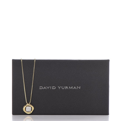 David Yurman 18K Yellow Gold Diamond 7mm Infinity Pendant Necklace 7 of 7