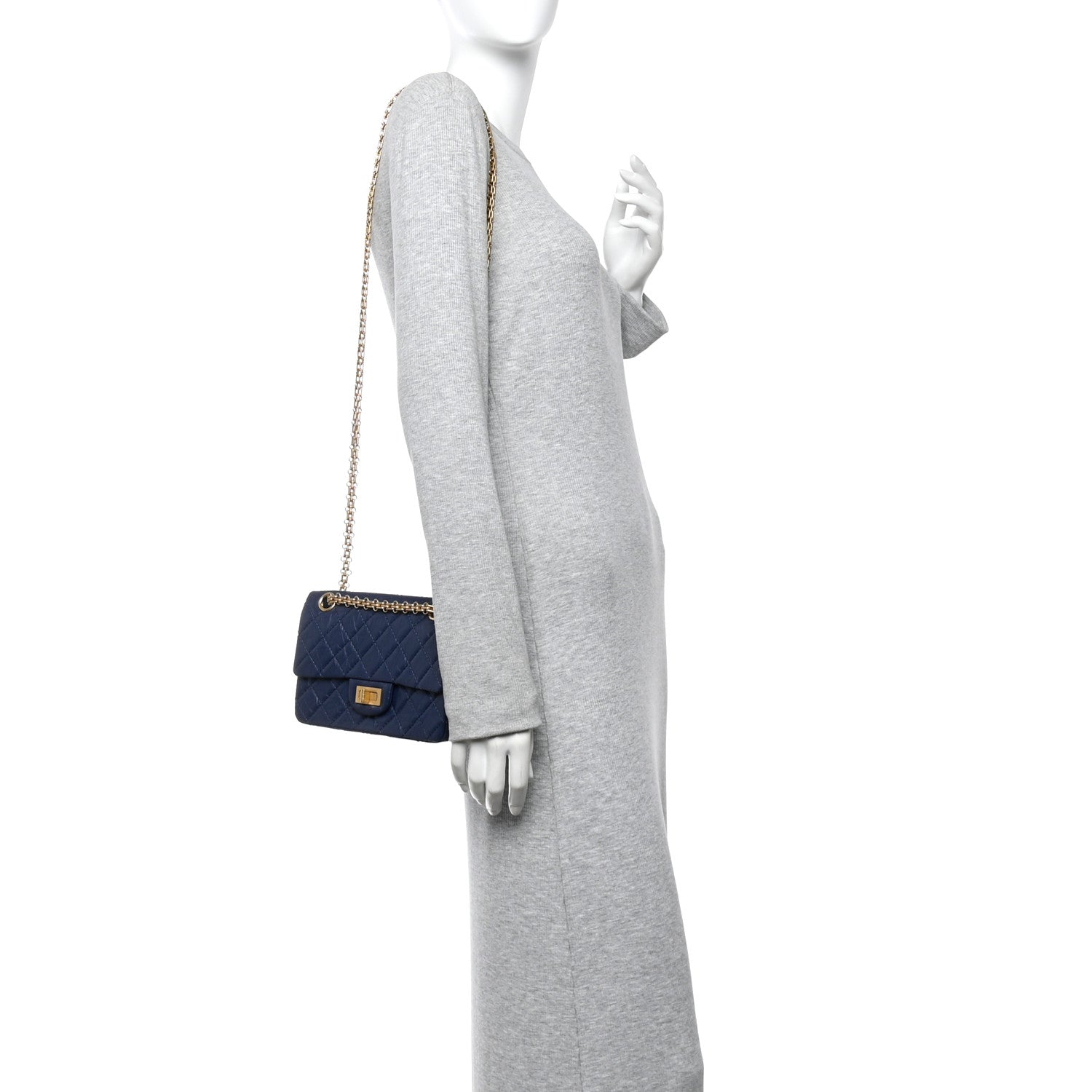 Chanel Aged Calfskin Quilted 2.55 Reissue Mini Flap Navy 2 of 10