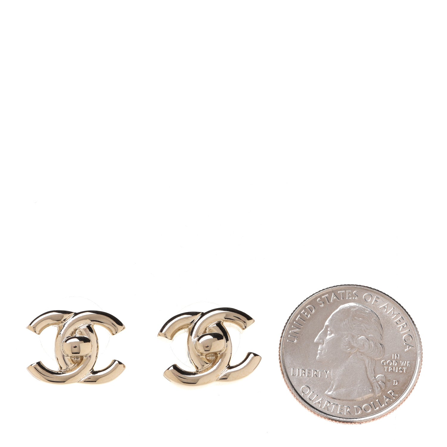 Chanel Metal CC Turnlock Earrings Gold 2 of 5