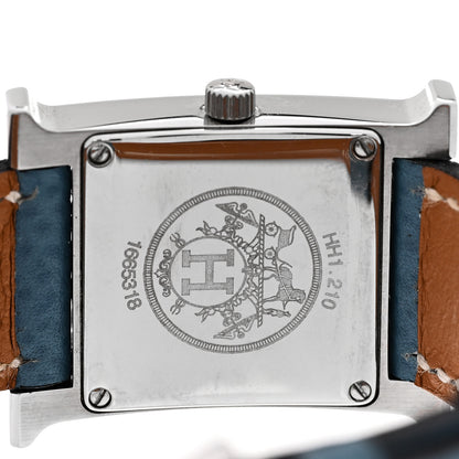 Hermes Stainless Steel Courchevel 21mm Heure H Hour Quartz Watch Blue Jean 4 of 5
