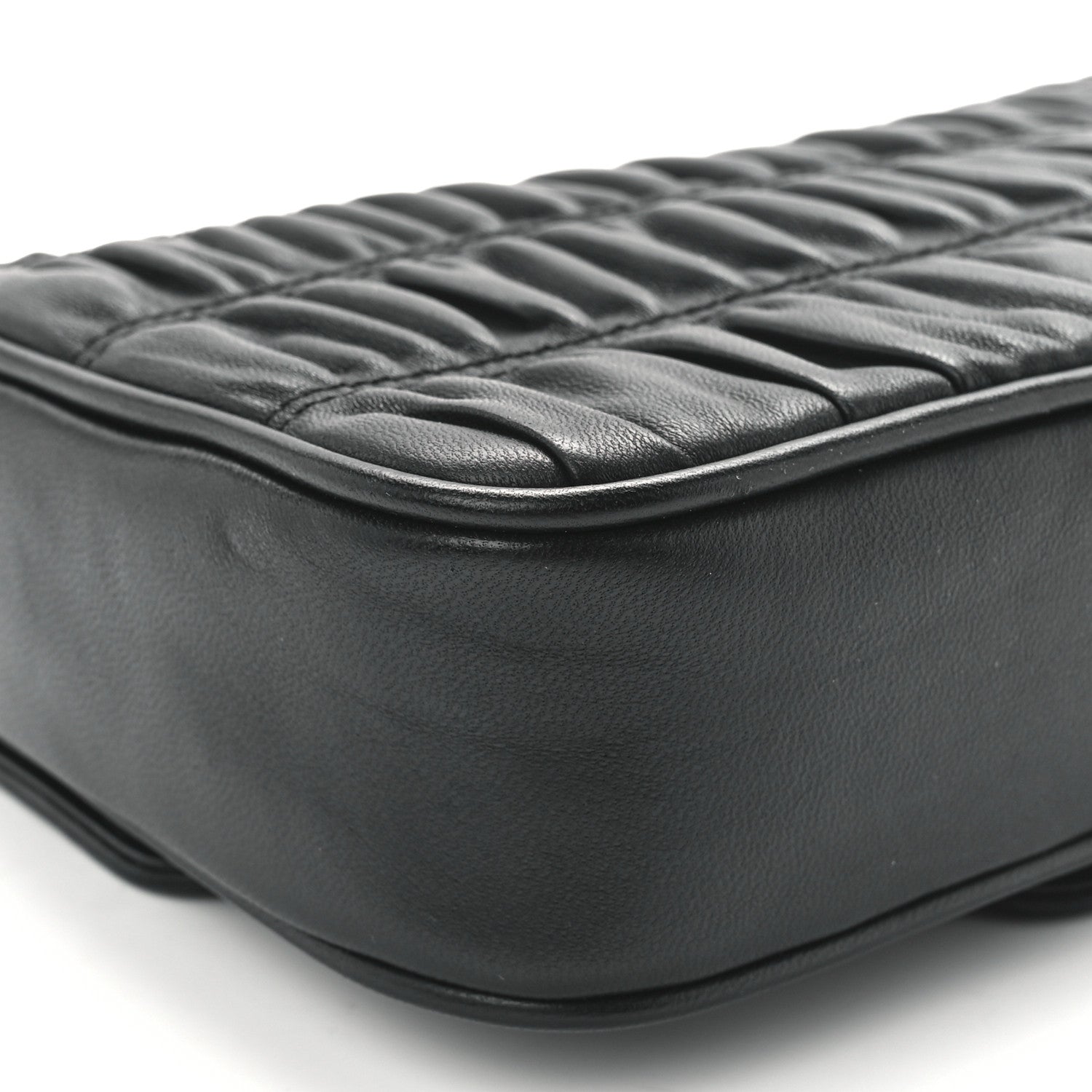 Prada Nappa Gaufre Small Chain Flap Shoulder Bag Black 11 of 13